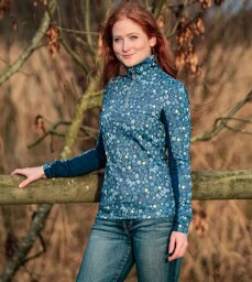 Funkční triko Nordic Flowers - navy M